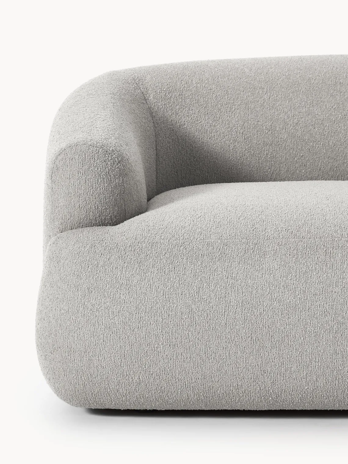 Sofás>Westwing Collection Módulo de esquina en tejido bouclé Sofia Bouclé gris claro