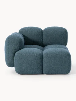 Sofás>Westwing Collection Módulo de esquina en tejido bouclé Tayla Bouclé gris azulado