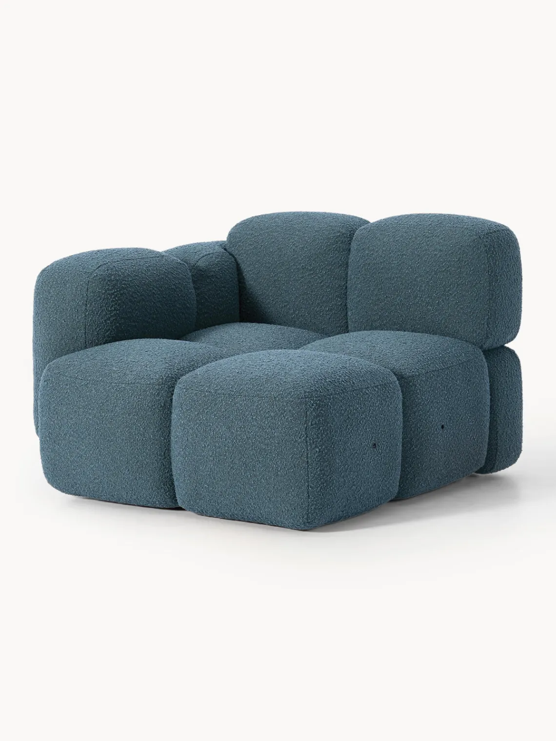 Sofás>Westwing Collection Módulo de esquina en tejido bouclé Tayla Bouclé gris azulado