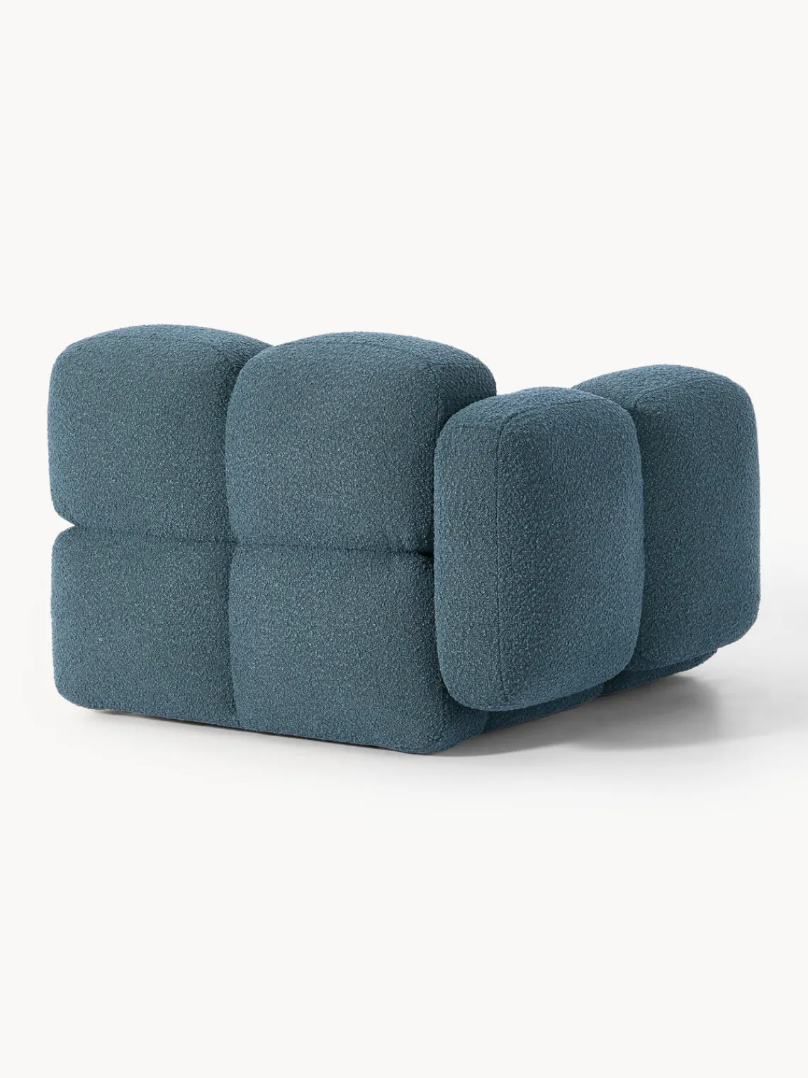 Sofás>Westwing Collection Módulo de esquina en tejido bouclé Tayla Bouclé gris azulado