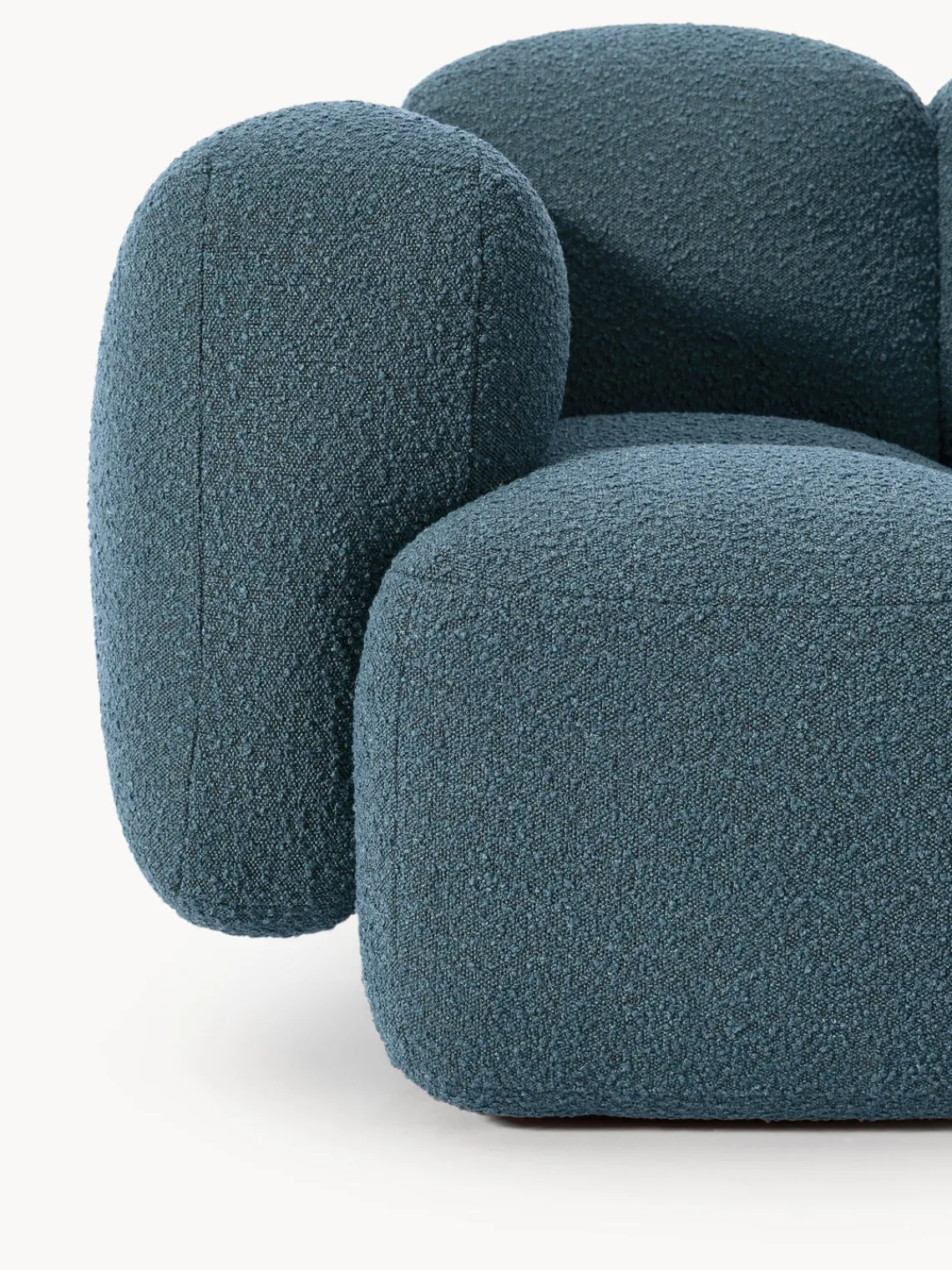 Sofás>Westwing Collection Módulo de esquina en tejido bouclé Tayla Bouclé gris azulado