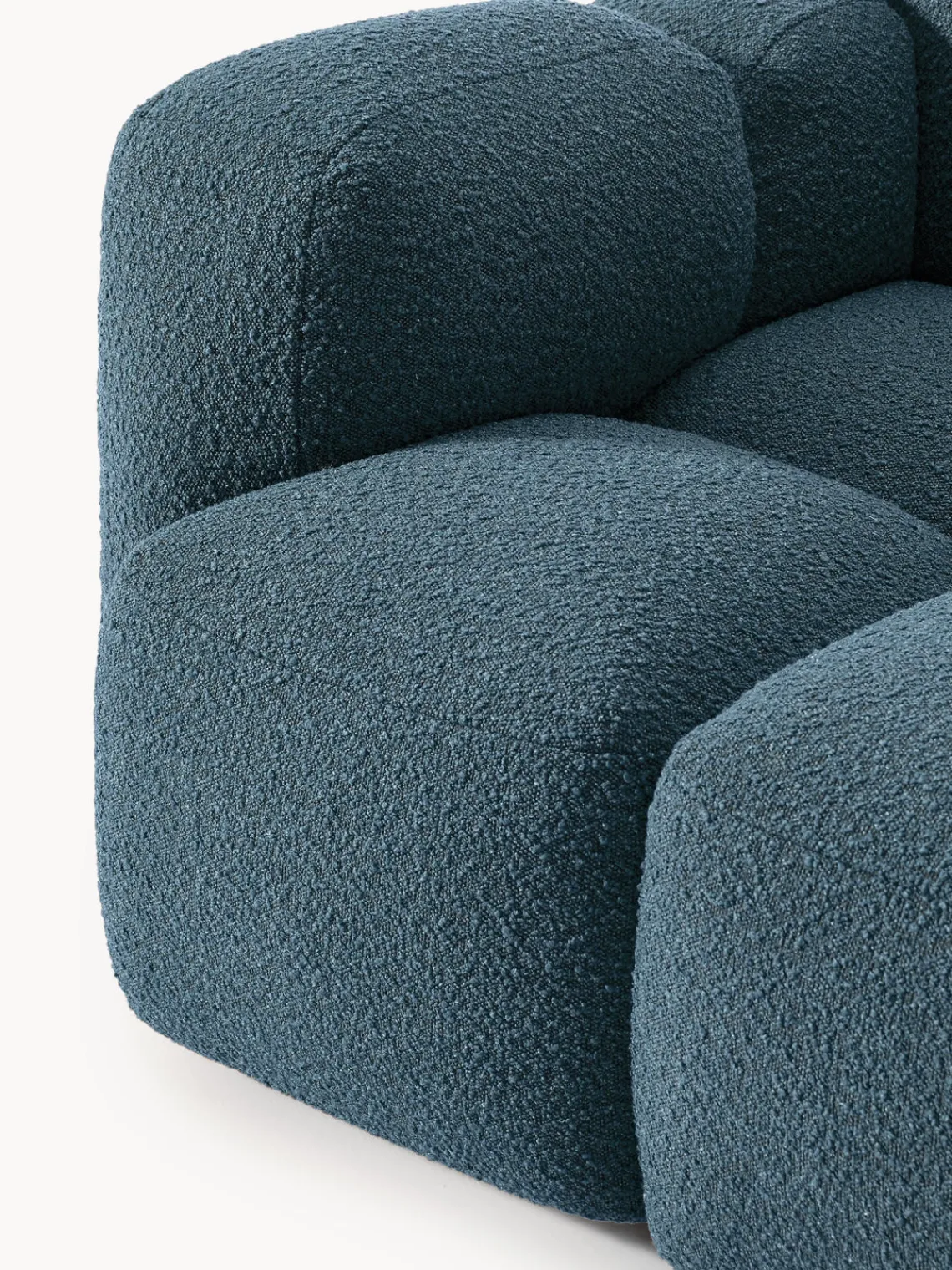 Sofás>Westwing Collection Módulo de esquina en tejido bouclé Tayla Bouclé gris azulado
