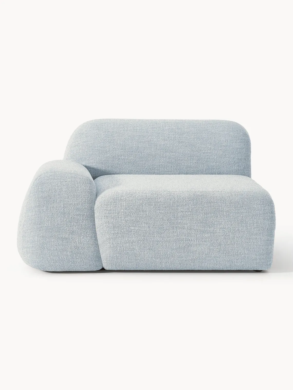 Sofás>Westwing Collection Módulo de esquina en tejido bouclé Wolke Bouclé azul claro