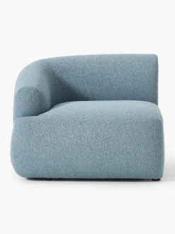 Sofás>Westwing Collection Módulo de esquina en tejido bouclé Sofia Bouclé azul