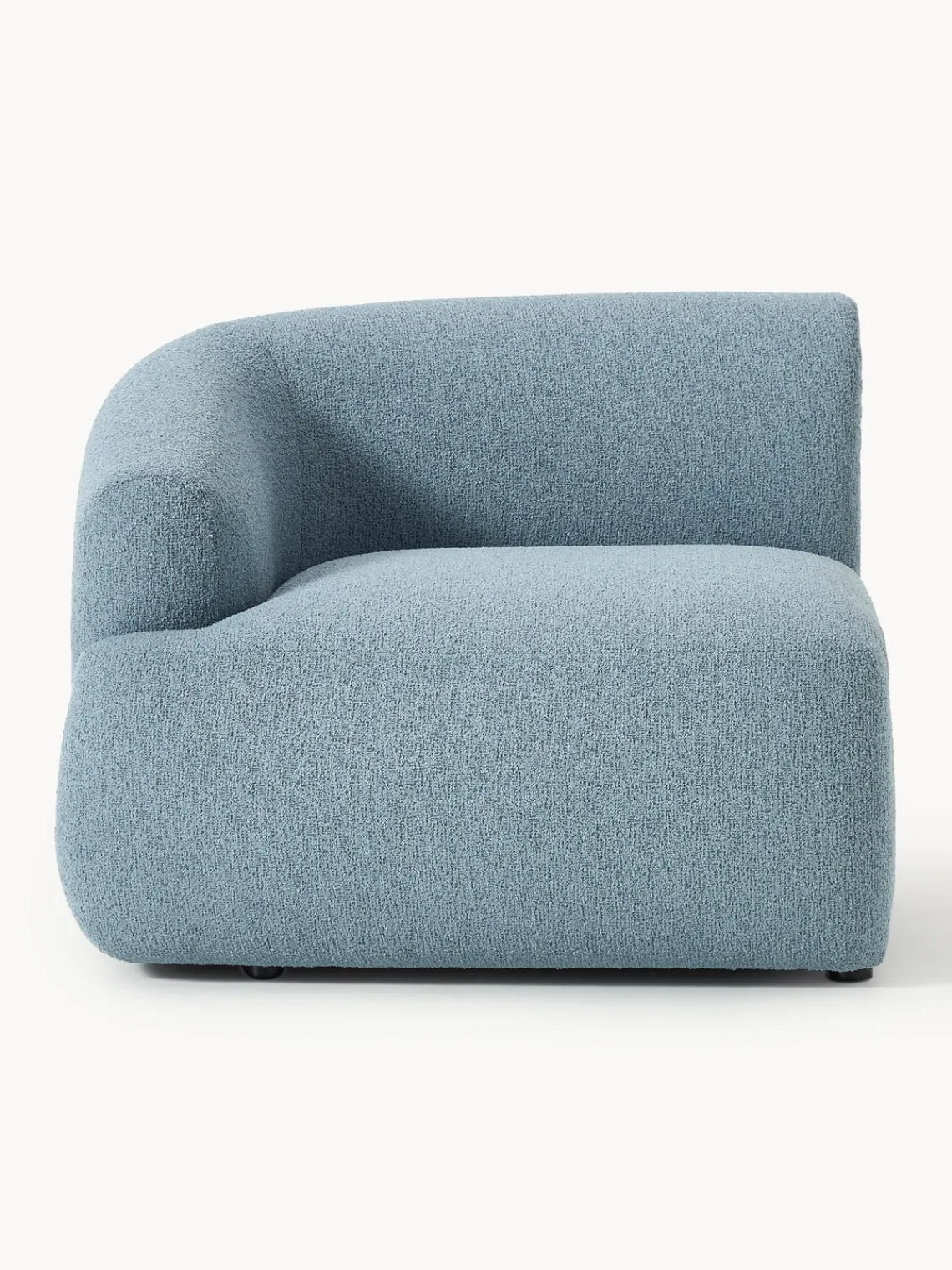 Sofás>Westwing Collection Módulo de esquina en tejido bouclé Sofia Bouclé azul