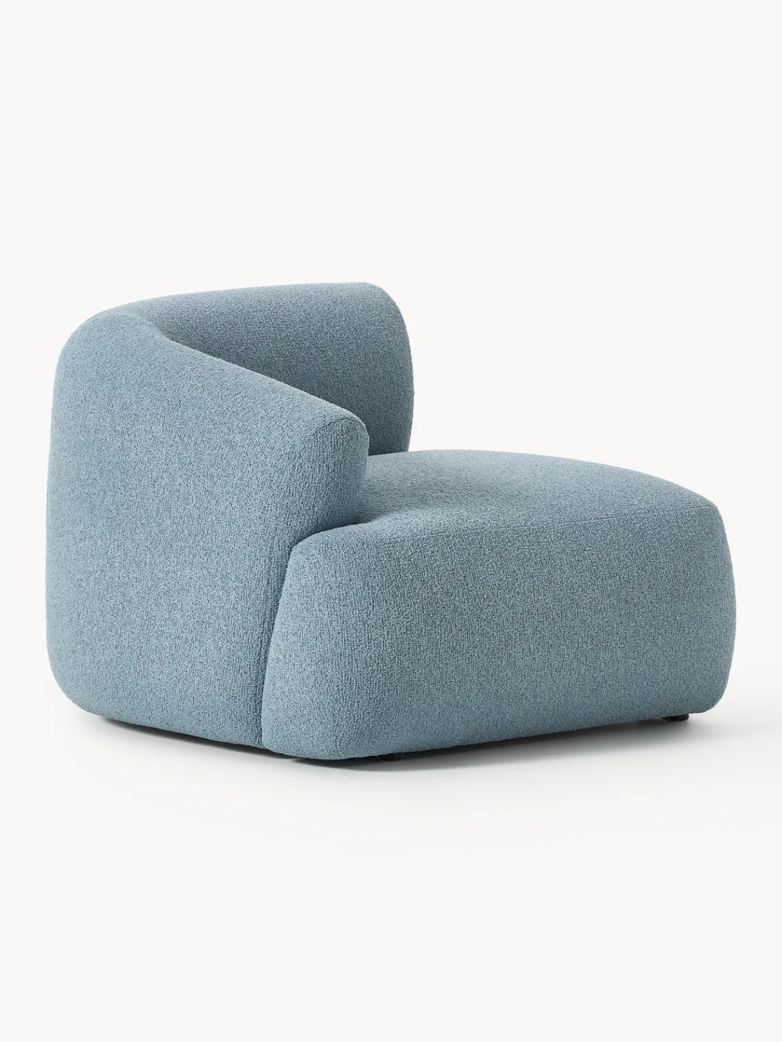 Sofás>Westwing Collection Módulo de esquina en tejido bouclé Sofia Bouclé azul