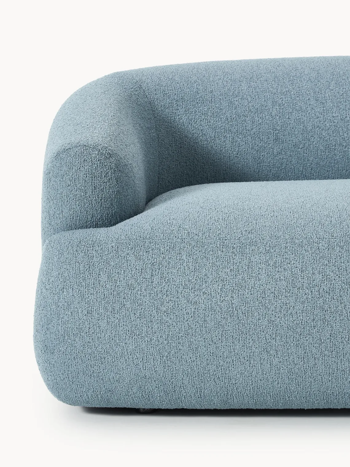 Sofás>Westwing Collection Módulo de esquina en tejido bouclé Sofia Bouclé azul