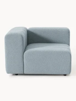 Sofás>Westwing Collection Módulo de esquina en tejido bouclé Lena Bouclé azul claro