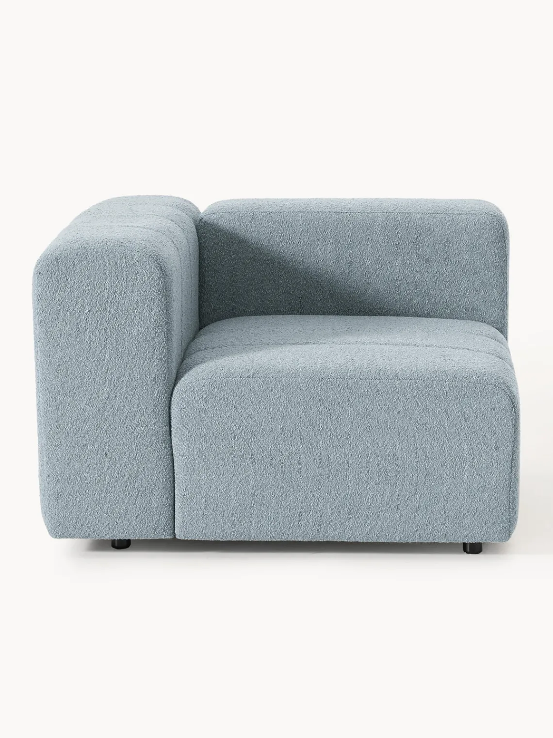 Sofás>Westwing Collection Módulo de esquina en tejido bouclé Lena Bouclé azul claro