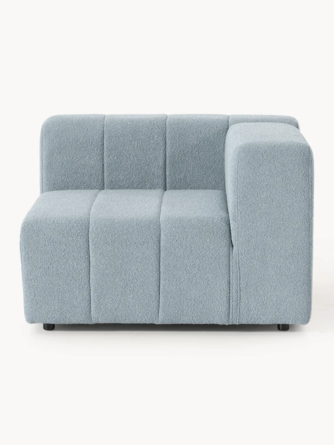 Sofás>Westwing Collection Módulo de esquina en tejido bouclé Lena Bouclé azul claro