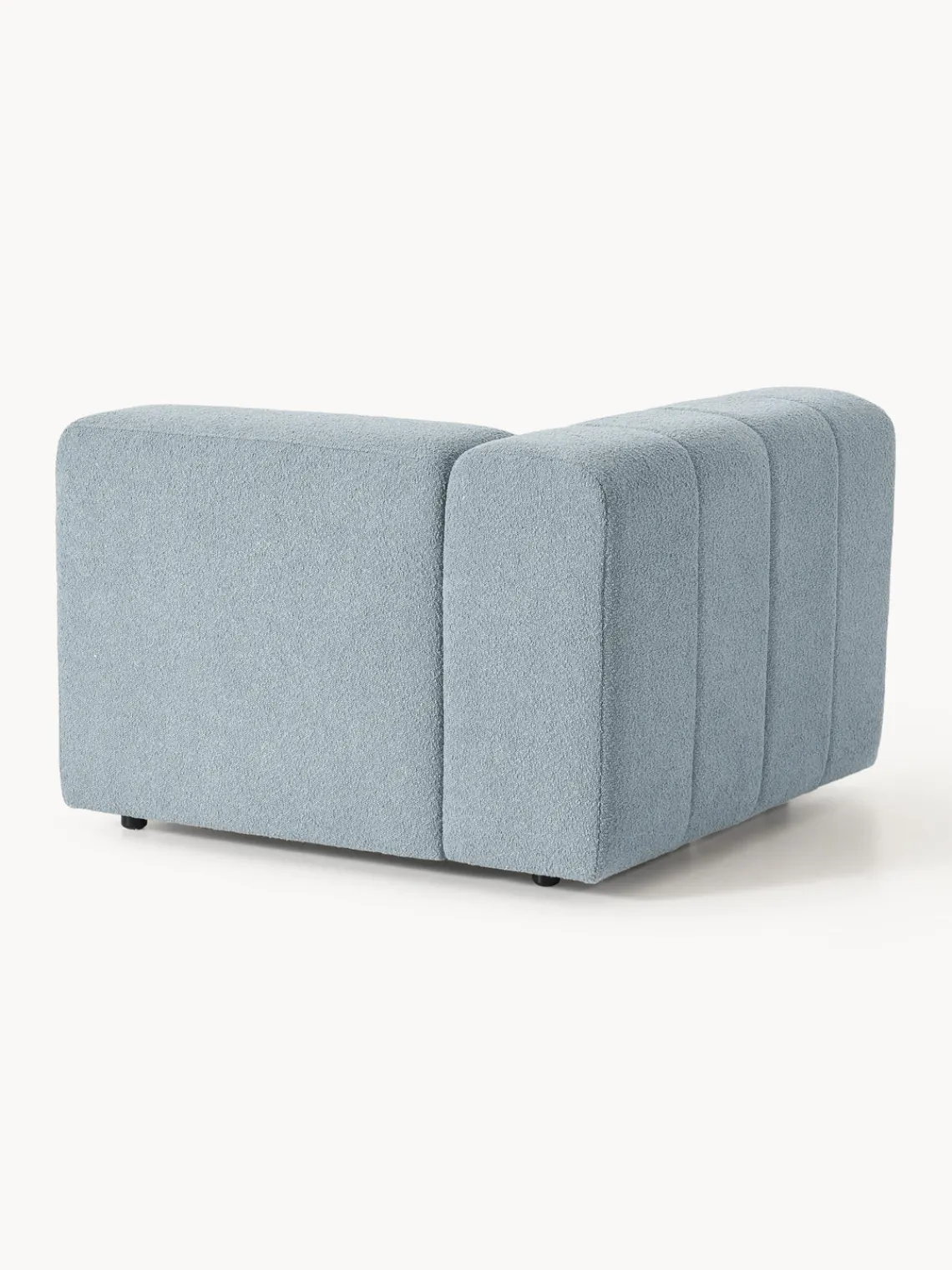 Sofás>Westwing Collection Módulo de esquina en tejido bouclé Lena Bouclé azul claro
