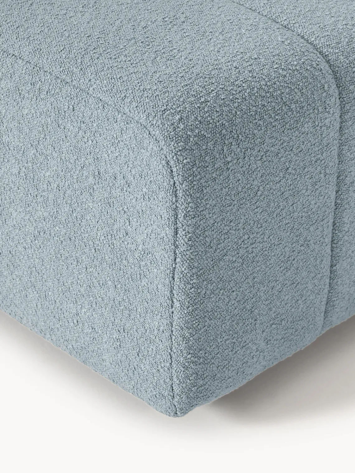 Sofás>Westwing Collection Módulo de esquina en tejido bouclé Lena Bouclé azul claro