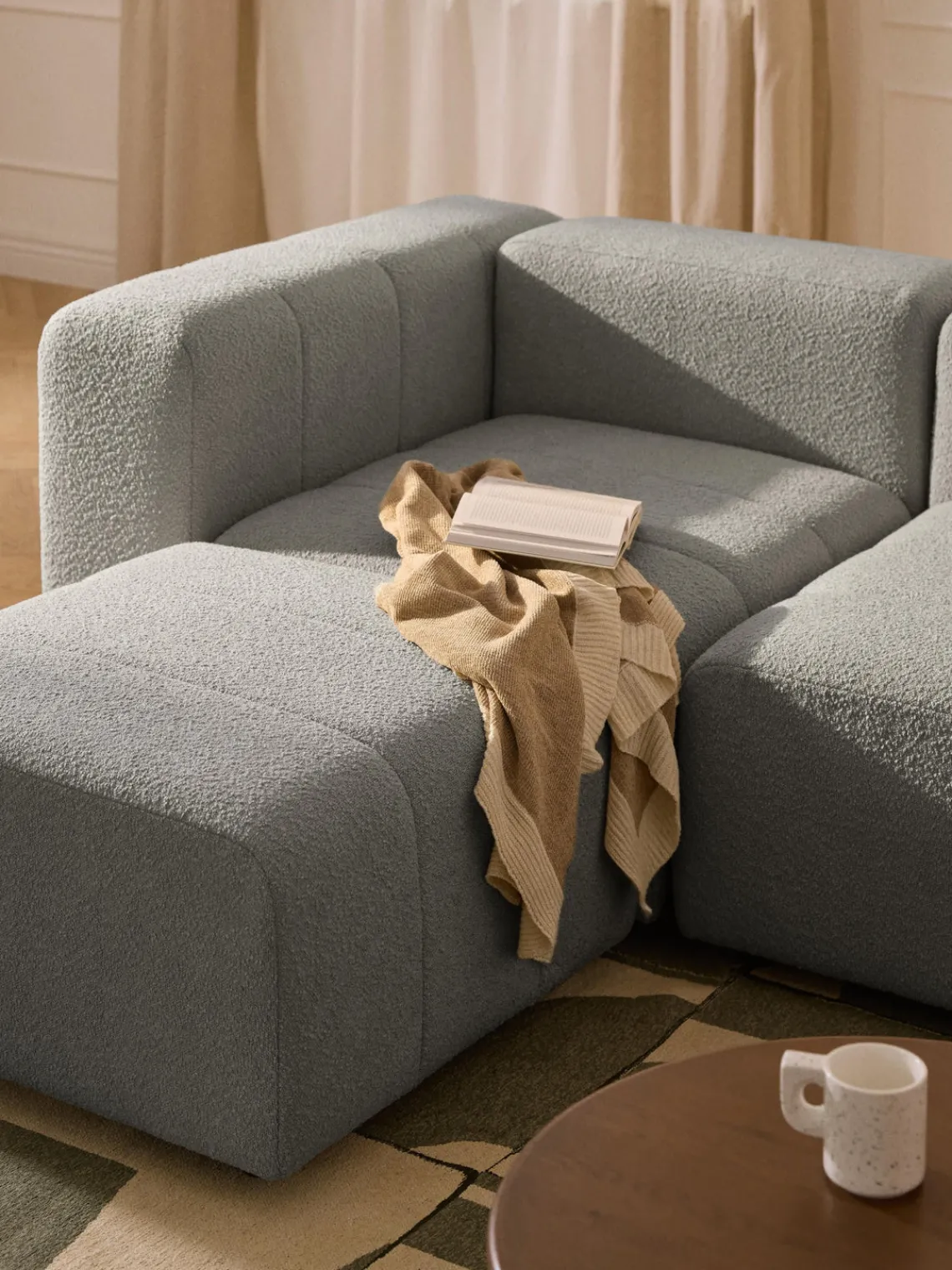 Hot Módulo de esquina en tejido bouclé Lena Sofás