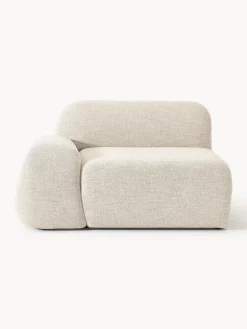 Sofás>Westwing Collection Módulo de esquina en tejido bouclé Wolke Bouclé beige claro