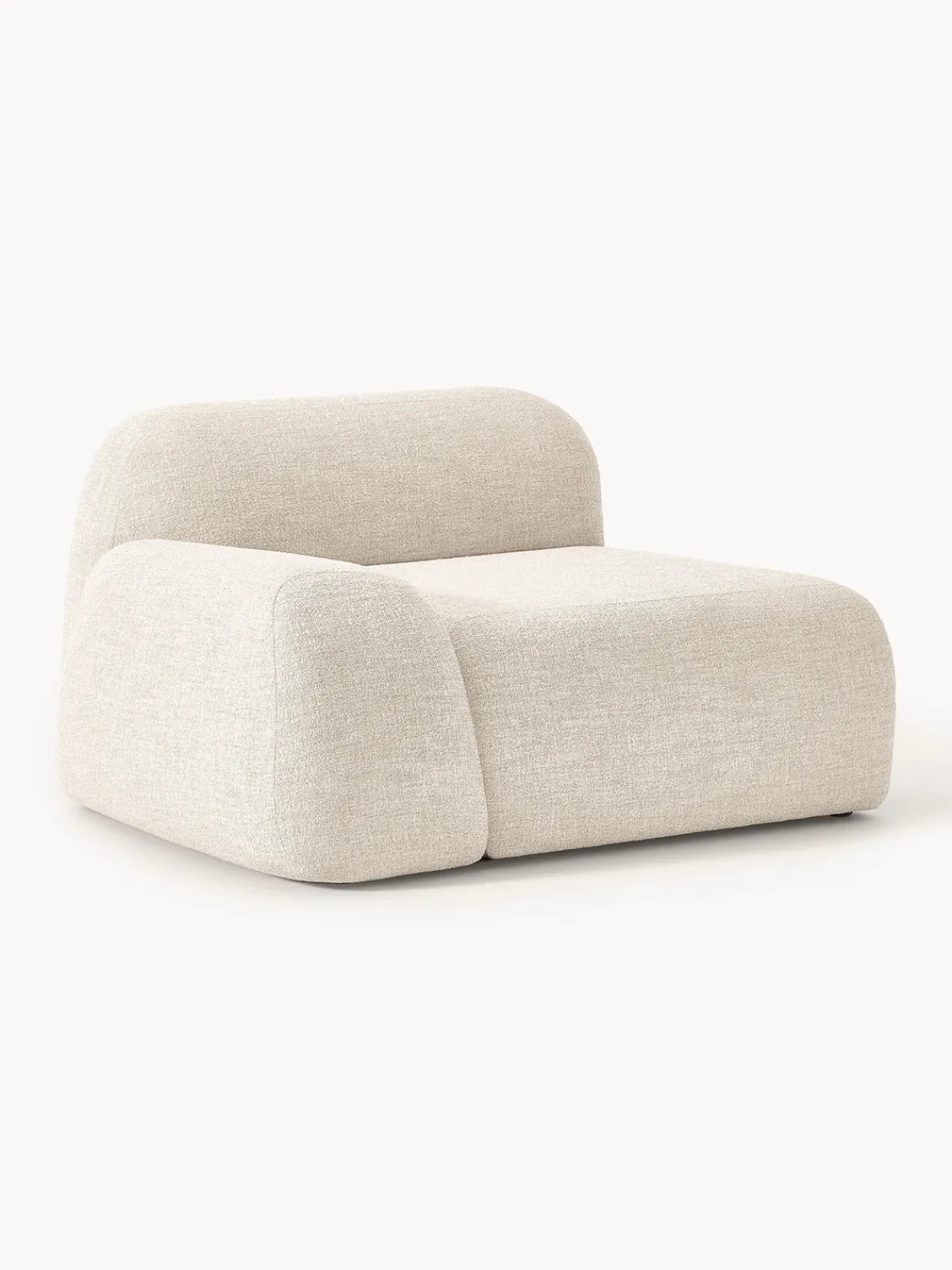 Sofás>Westwing Collection Módulo de esquina en tejido bouclé Wolke Bouclé beige claro