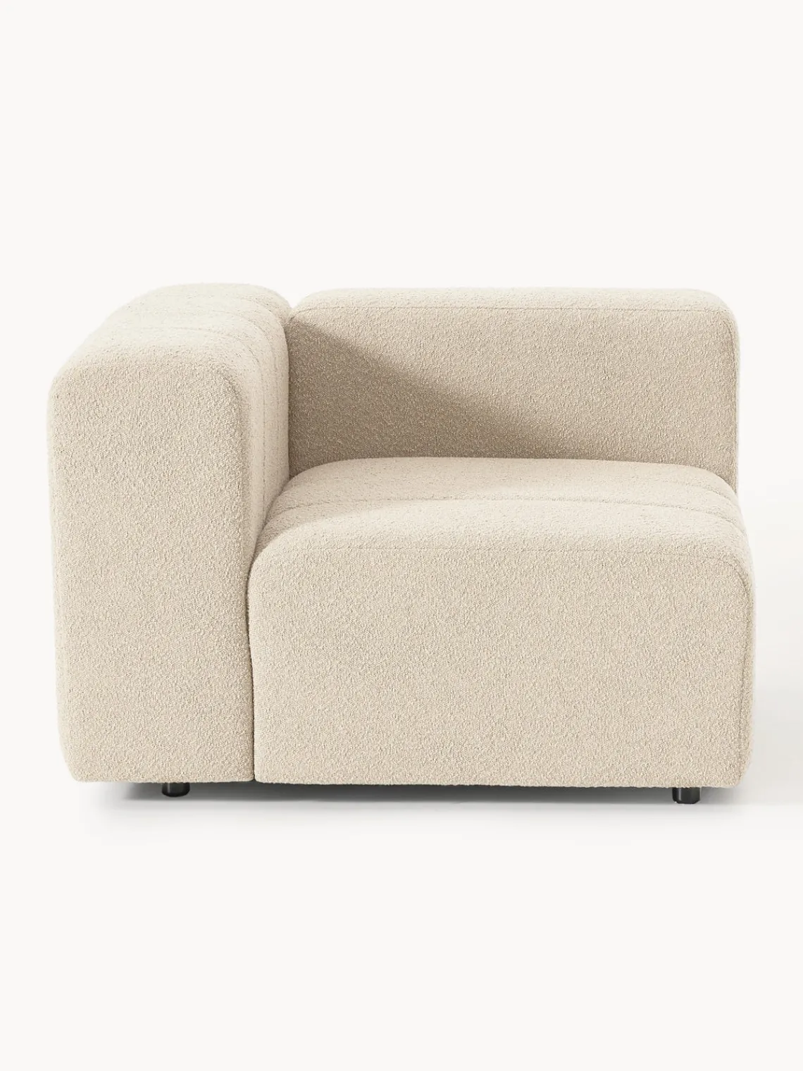 Sofás>Westwing Collection Módulo de esquina en tejido bouclé Lena Bouclé beige