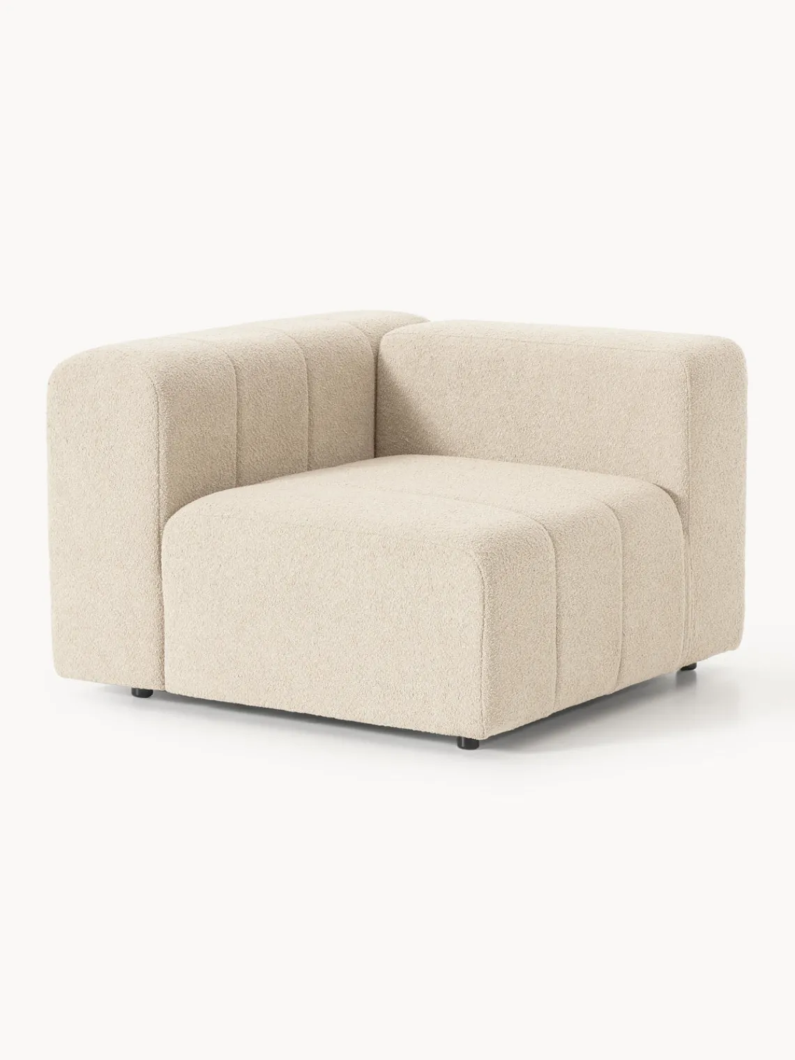 Sofás>Westwing Collection Módulo de esquina en tejido bouclé Lena Bouclé beige