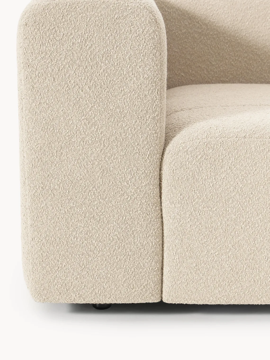 Sofás>Westwing Collection Módulo de esquina en tejido bouclé Lena Bouclé beige