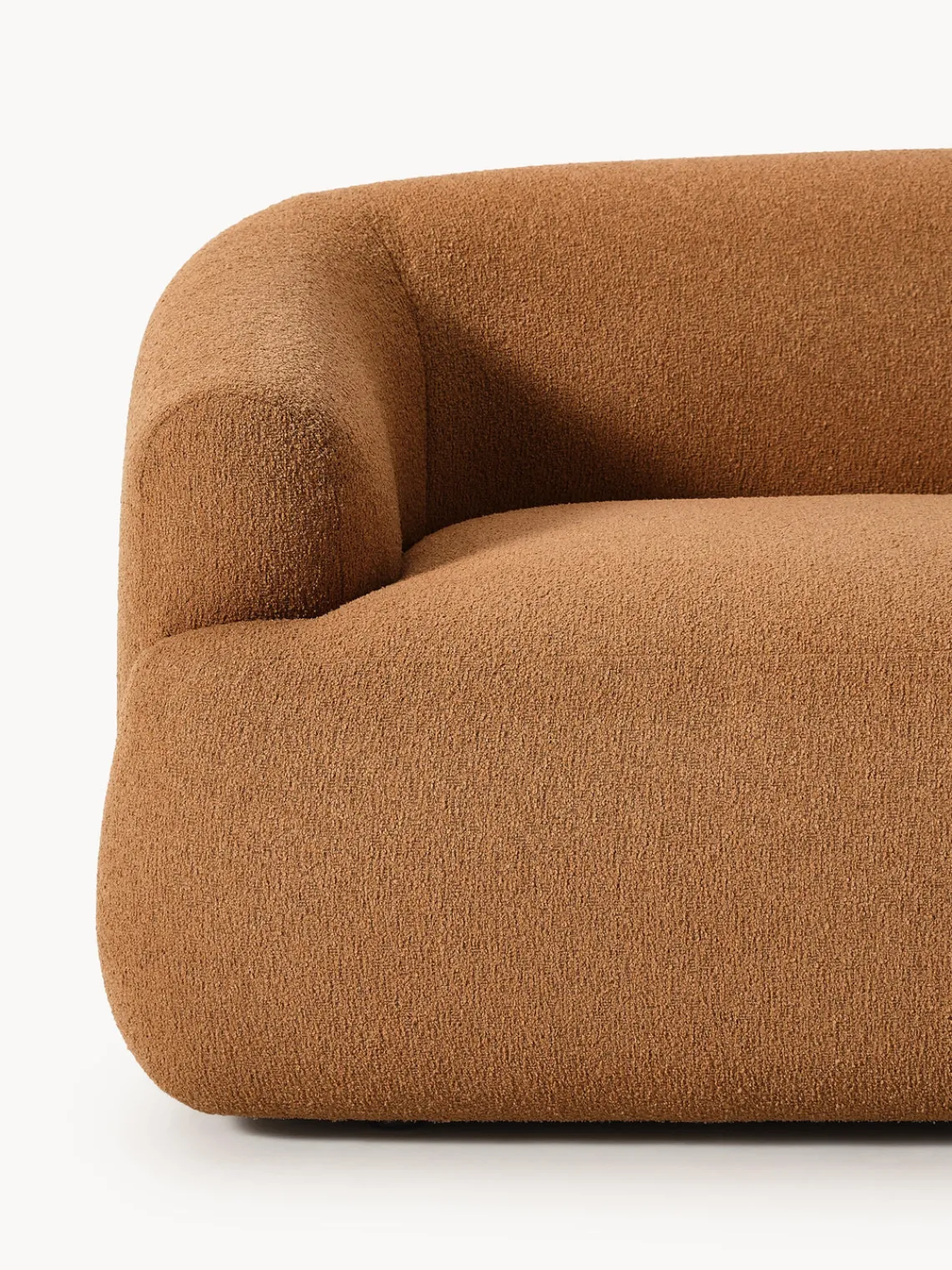 Sofás>Westwing Collection Módulo de esquina en tejido bouclé Sofia Bouclé marrón claro