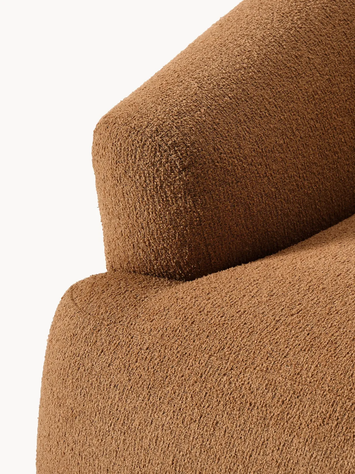 Sofás>Westwing Collection Módulo de esquina en tejido bouclé Sofia Bouclé marrón claro