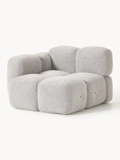 Sofás></noscript>Westwing Collection Módulo de esquina en tejido bouclé Tayla Bouclé taupe