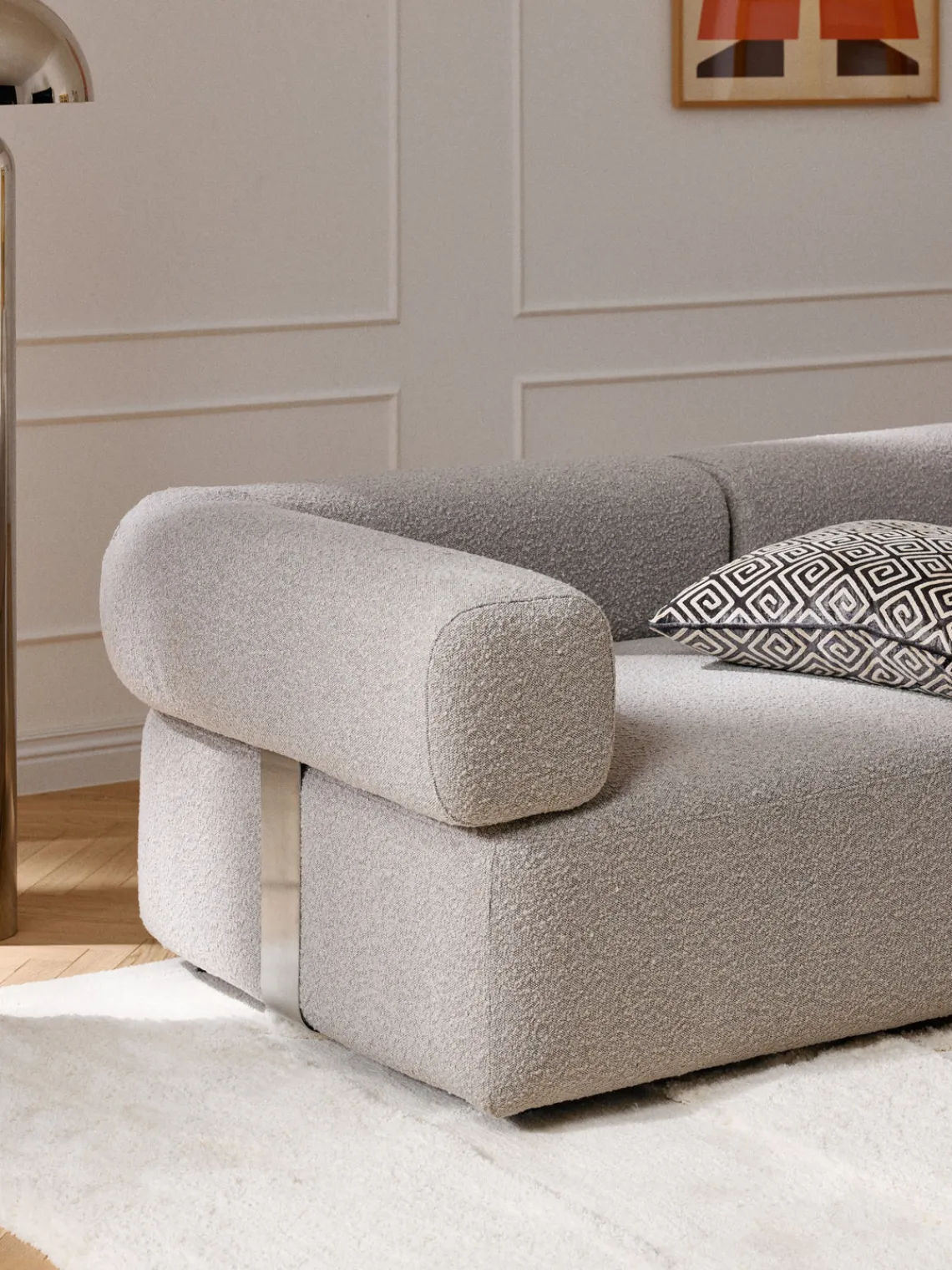 New Módulo de esquina en tejido bouclé Anton Sofás