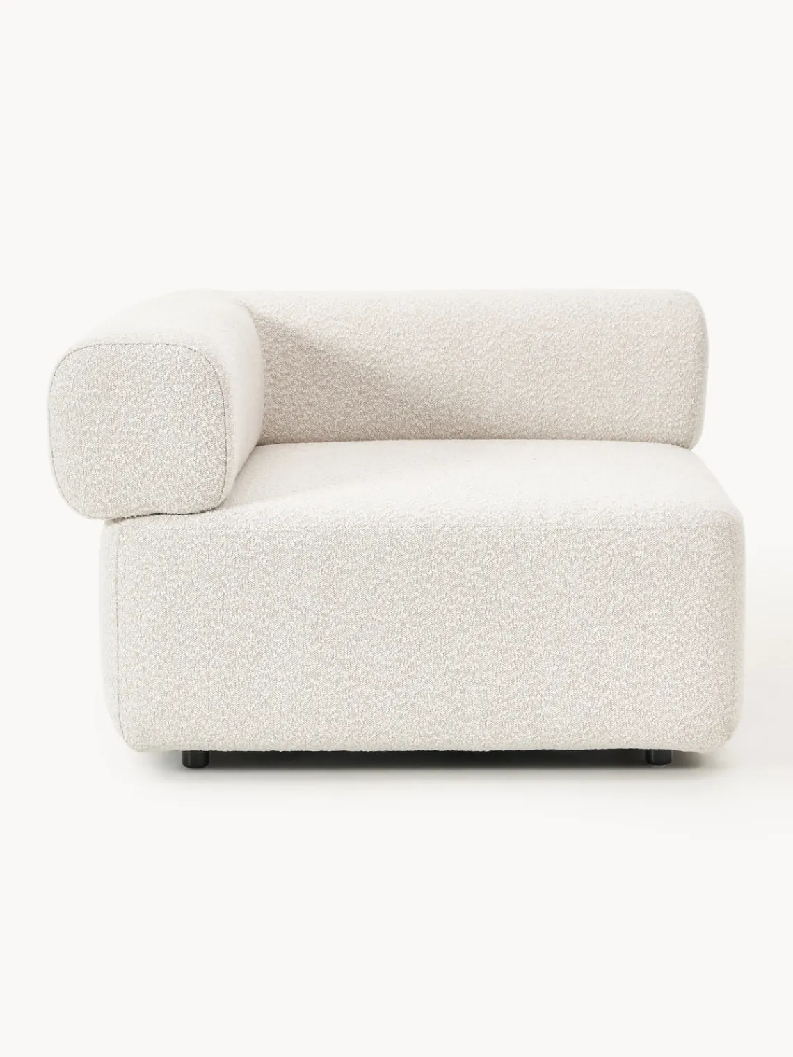 Sofás>Westwing Collection Módulo de esquina en tejido bouclé Anton Bouclé blanco Off White