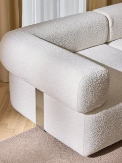 Sofás>Westwing Collection Módulo de esquina en tejido bouclé Anton Bouclé blanco Off White