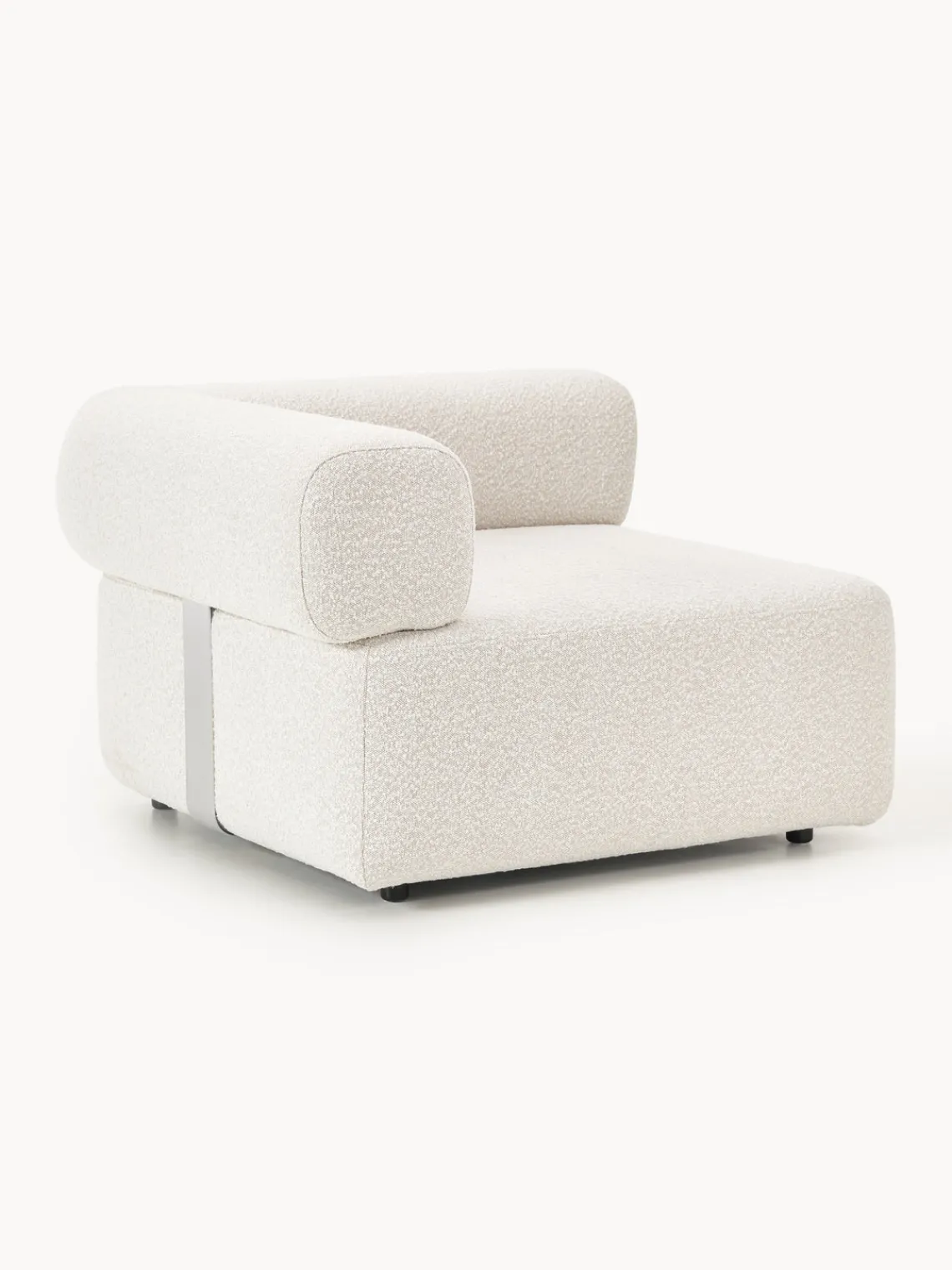 Sofás>Westwing Collection Módulo de esquina en tejido bouclé Anton Bouclé blanco Off White