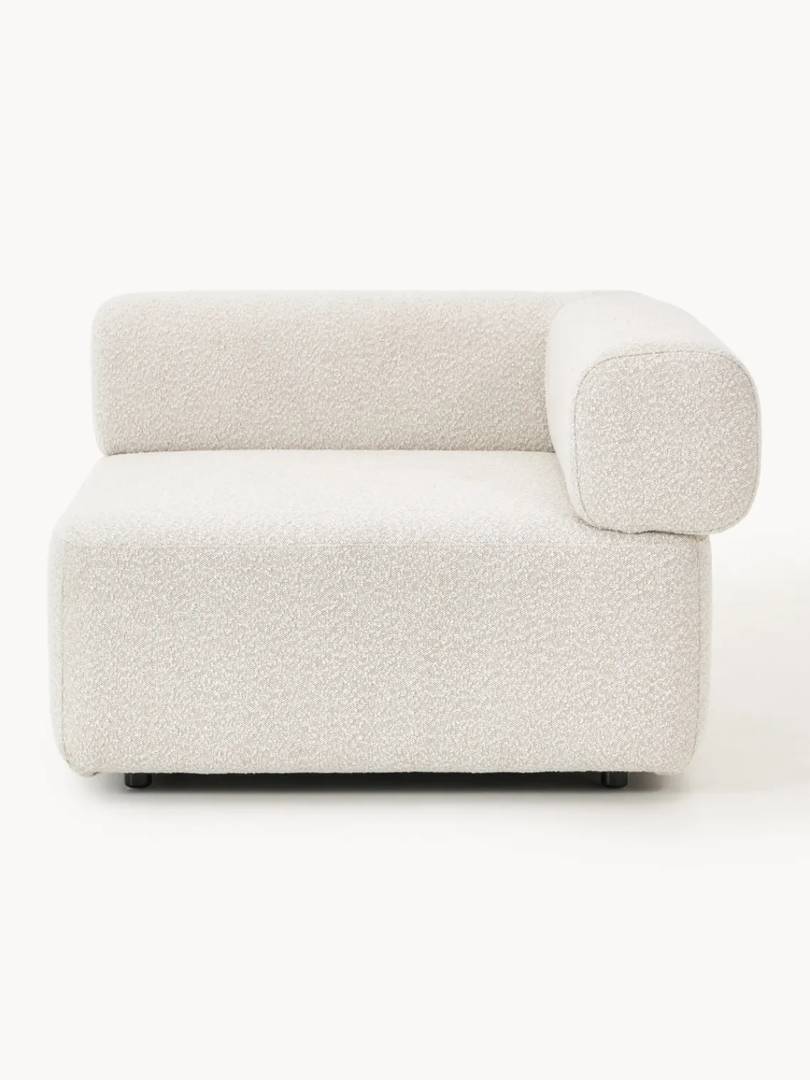 Sofás>Westwing Collection Módulo de esquina en tejido bouclé Anton Bouclé blanco Off White