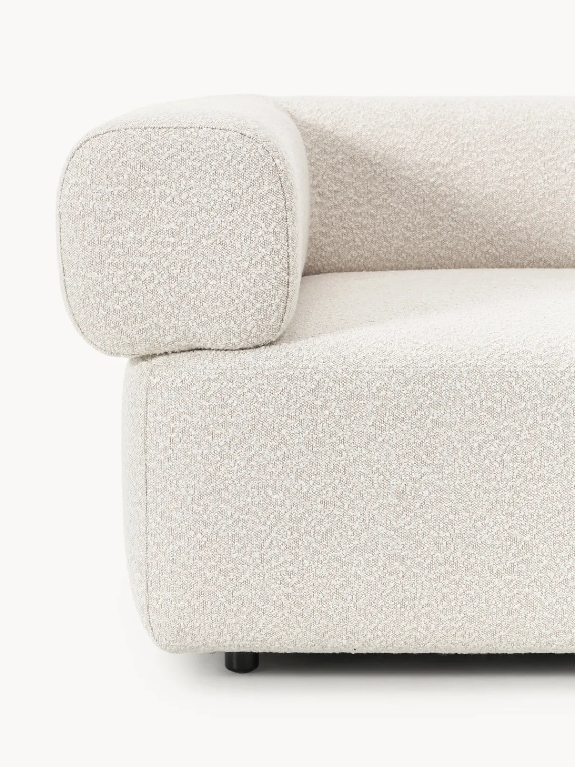 Sofás>Westwing Collection Módulo de esquina en tejido bouclé Anton Bouclé blanco Off White