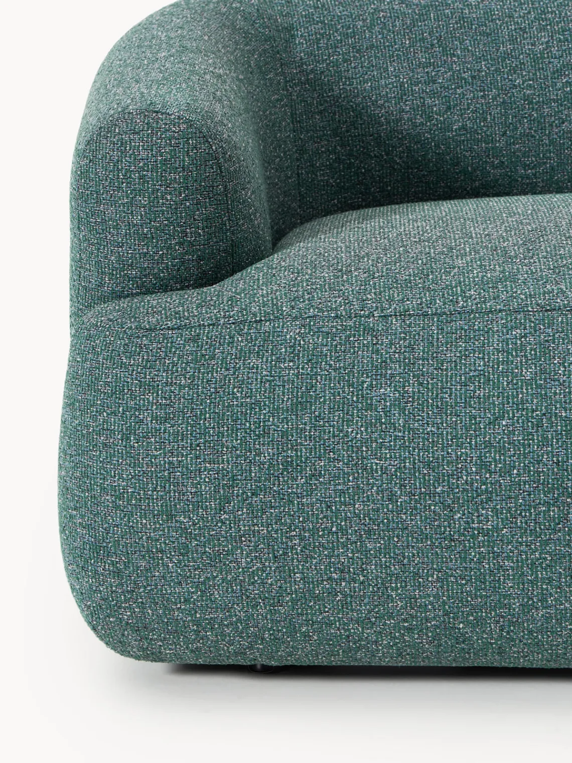 Sofás>Westwing Collection Módulo de esquina en tejido bouclé Sofia Bouclé jaspeado, azul petróleo