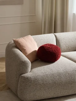 Sofás>Westwing Collection Módulo de esquina en tejido bouclé Sofia Bouclé jaspeado, beige