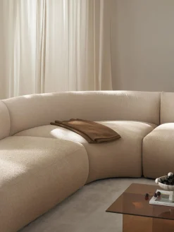 Online Módulo de esquina redondo en tejido bouclé Sofia Sofás