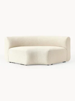 Sofás>Westwing Collection Módulo de esquina redondo en tejido bouclé Sofia Bouclé blanco Off White