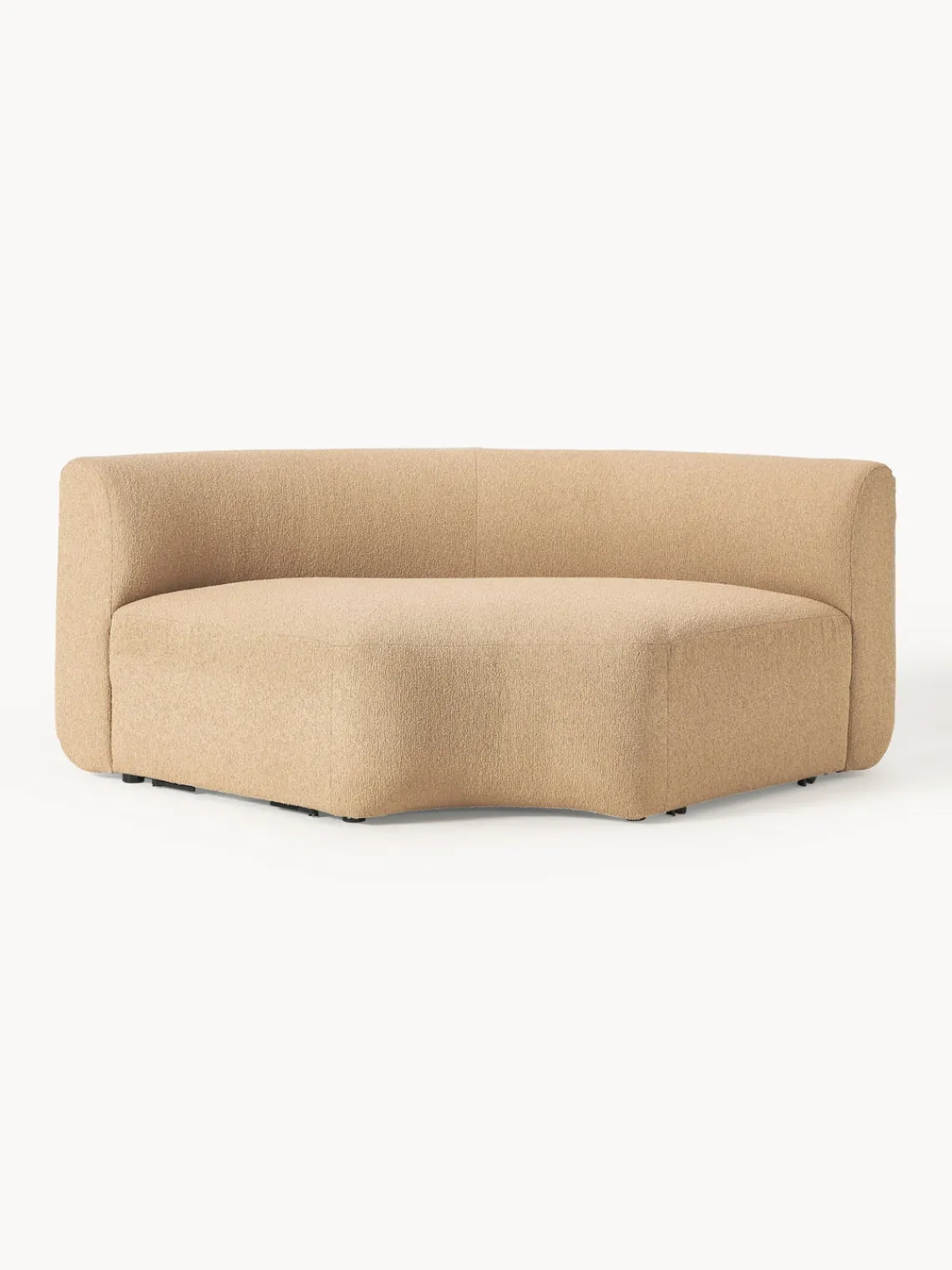 Sofás>Westwing Collection Módulo de esquina redondo en tejido bouclé Sofia Bouclé beige