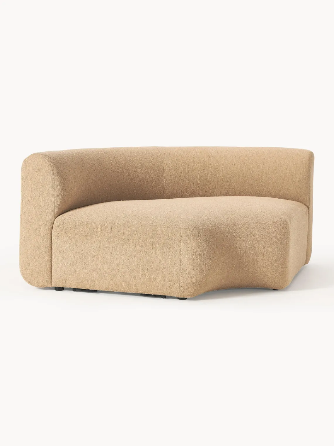 Sofás>Westwing Collection Módulo de esquina redondo en tejido bouclé Sofia Bouclé beige