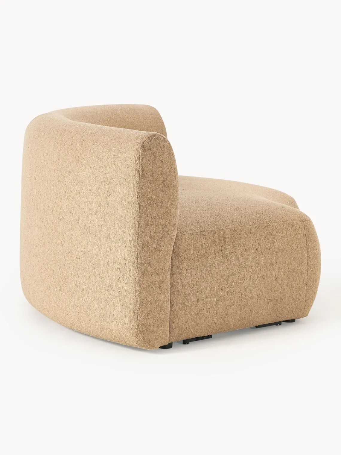 Sofás>Westwing Collection Módulo de esquina redondo en tejido bouclé Sofia Bouclé beige