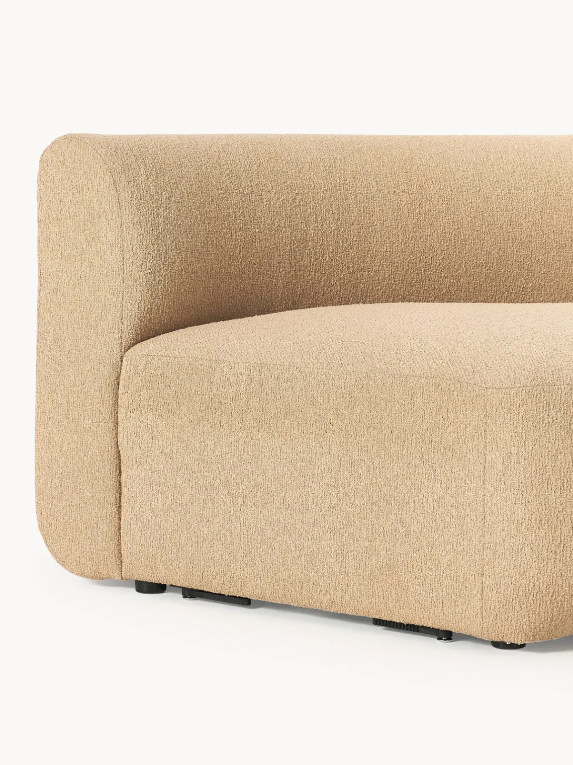 Sofás>Westwing Collection Módulo de esquina redondo en tejido bouclé Sofia Bouclé beige