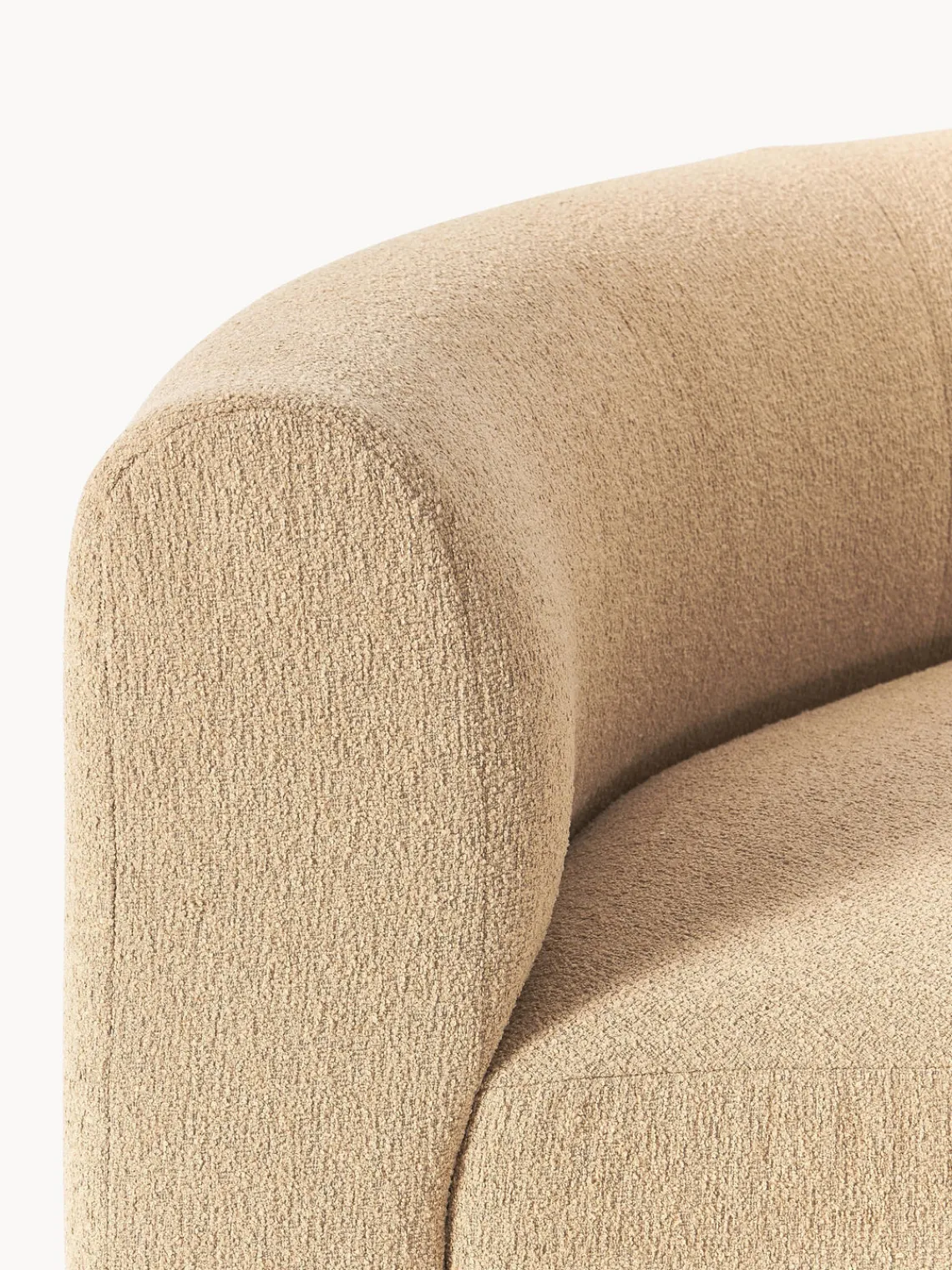 Sofás>Westwing Collection Módulo de esquina redondo en tejido bouclé Sofia Bouclé beige