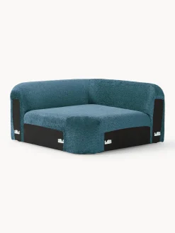 Discount Módulo de esquina redondo de borreguillo bouclé Wolke Sofás