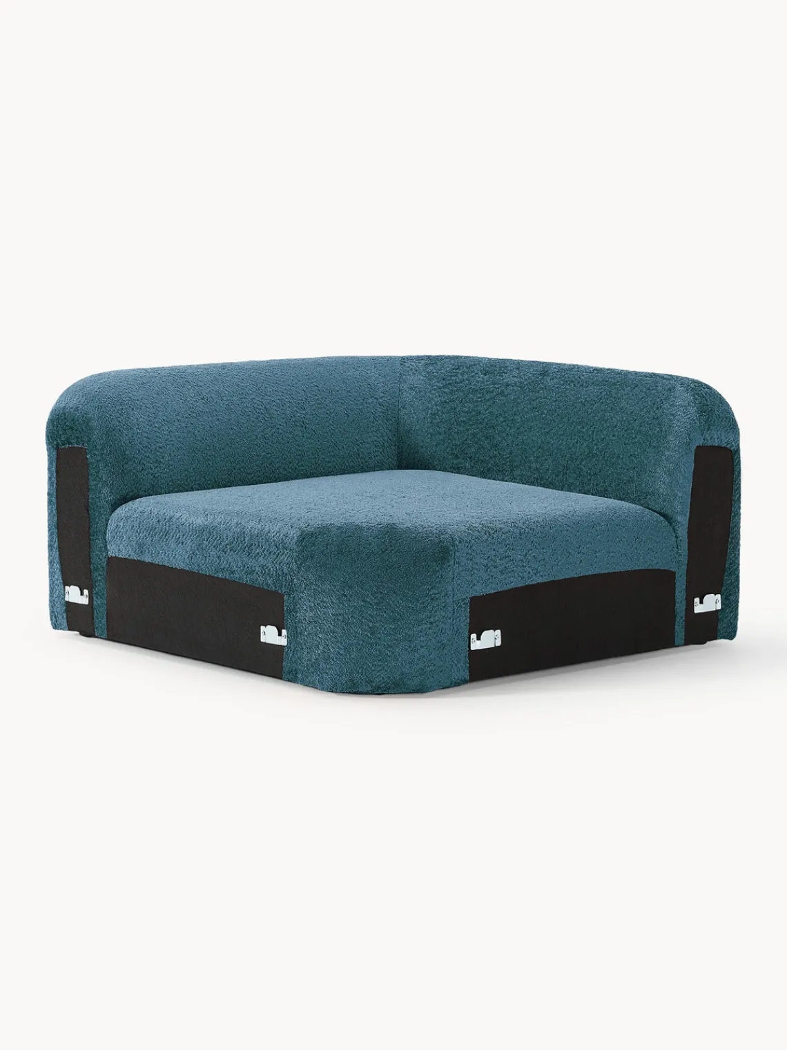 Discount Módulo de esquina redondo de borreguillo bouclé Wolke Sofás