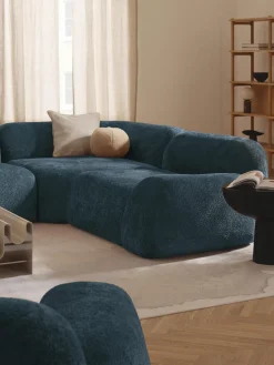 Discount Módulo de esquina redondo de borreguillo bouclé Wolke Sofás