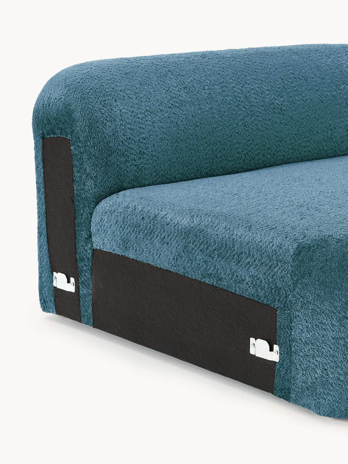 Discount Módulo de esquina redondo de borreguillo bouclé Wolke Sofás