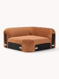Discount Módulo de esquina redondo de borreguillo bouclé Wolke Sofás