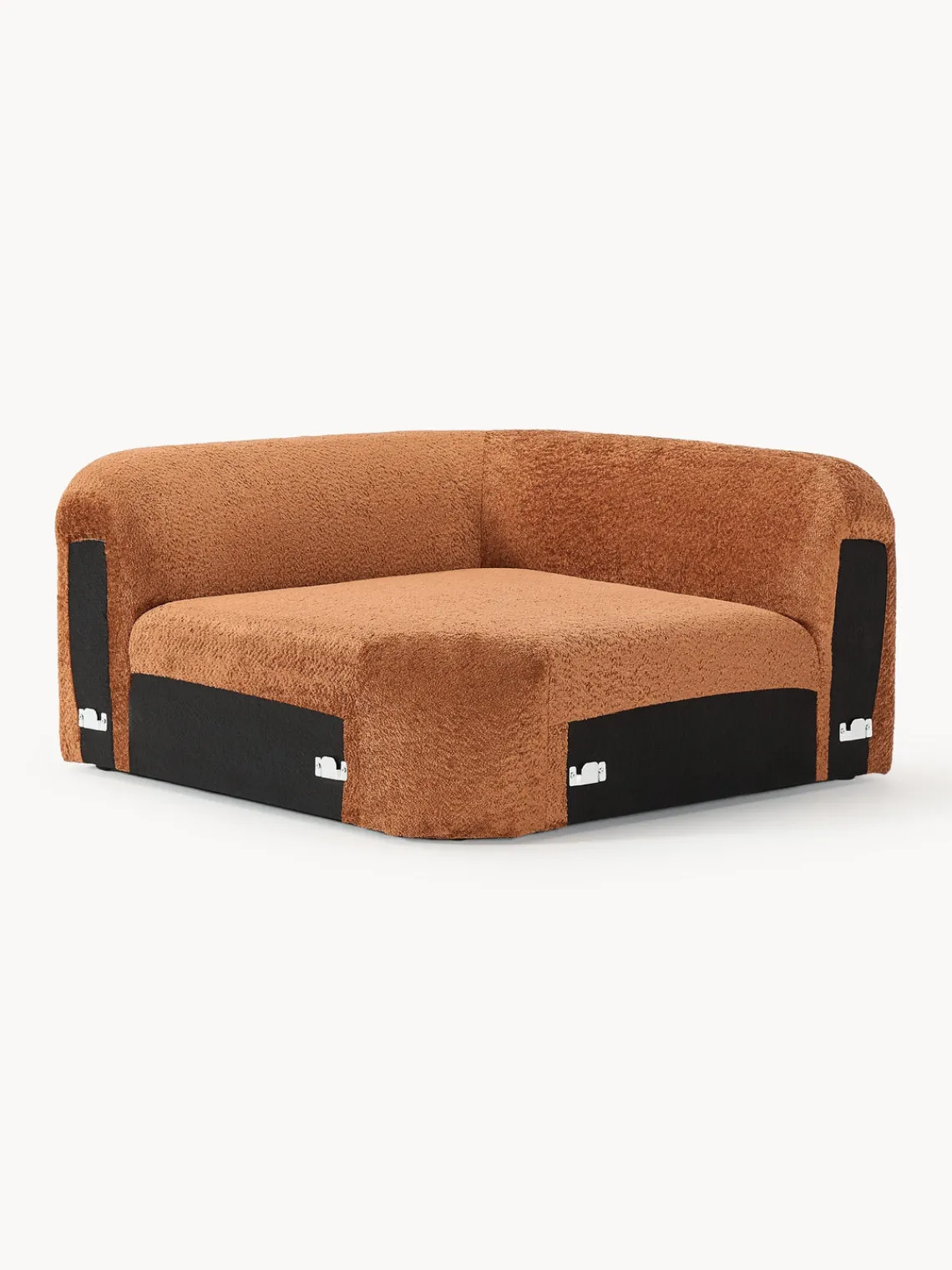 Discount Módulo de esquina redondo de borreguillo bouclé Wolke Sofás