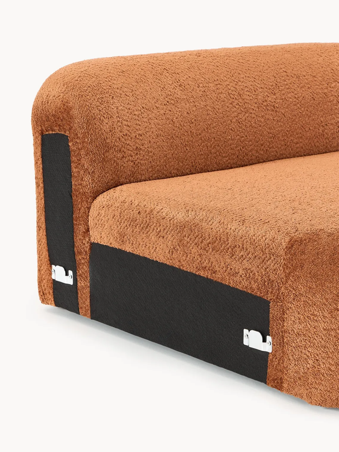 Discount Módulo de esquina redondo de borreguillo bouclé Wolke Sofás