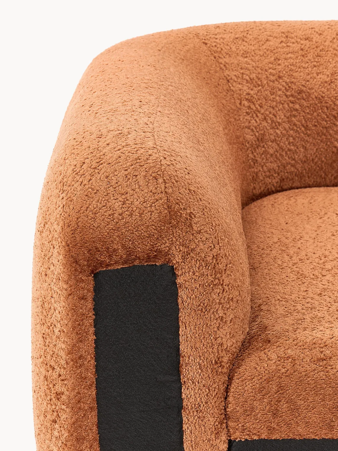 Discount Módulo de esquina redondo de borreguillo bouclé Wolke Sofás