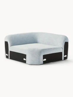 Sofás>Westwing Collection Módulo de esquina redondo en tejido bouclé Wolke Bouclé azul claro