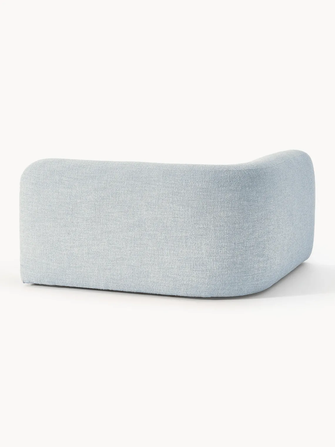 Sofás>Westwing Collection Módulo de esquina redondo en tejido bouclé Wolke Bouclé azul claro